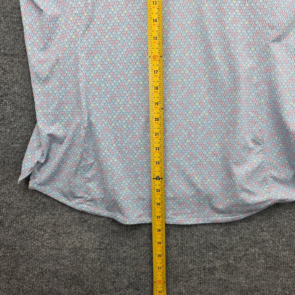 Peter Millar Mens Large Pickleball Print Print Quarter Zip Pullover UPF 50+ Blue - Picture 6 of 6